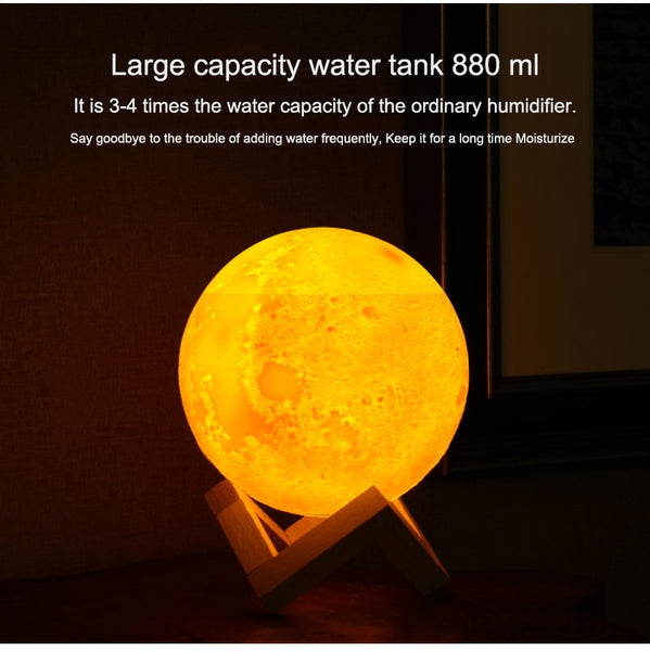 New 880ML Air Humidifier 3D Moon Lamp light Diffuser Aroma Essential Oil USB Ultrasonic Humidificador Night Cool Mist Purifier - Best idea product