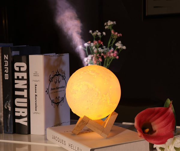 New 880ML Air Humidifier 3D Moon Lamp light Diffuser Aroma Essential Oil USB Ultrasonic Humidificador Night Cool Mist Purifier - Best idea product