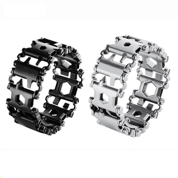 29-in-1 Stainless Steel Multi-Functional Bracelet Wristband Screwdriver Bottle Opener Outdoor Survival Emergency Tools - Best idea product