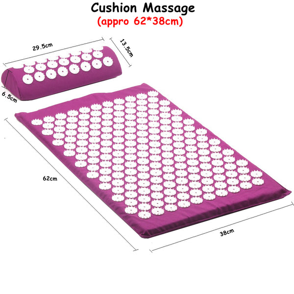 Acupressure Massager Mat Set Back Body Foot Cushion Massage Pad Relieve Stress Pain Shakti Acupuntura Yoga Spike Mat with Pillow - Best idea product