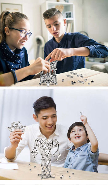 DIY Magnetic Designer Magnetic Building Blocks Construction Set Magnetic Sticks & Steel Balls Magnet Toys for Children Adults - Best idea product