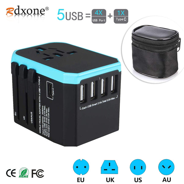 5USB travel adapter Universal Power Adapter Charger worldwide adaptor wall Electric Plugs Sockets Converter for mobile phones - Best idea product