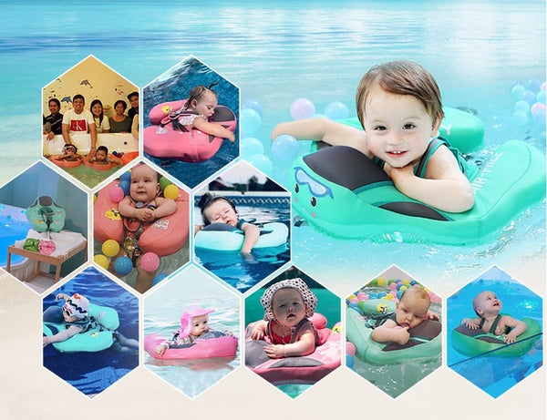 UPF 50 Mambo baby swim float swimming ring UV-protection baby floating with canopy no need Inflatable neck Floats Swim Trainer - Best idea product