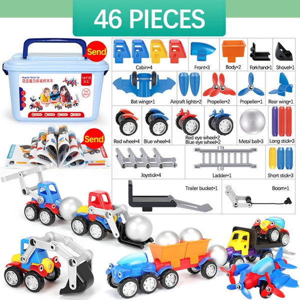 19-56pcs Magnet Toy Sticks & Balls Magnetic Building Blocks Car Kits Construction Toys Designer Educational Toy For Children - Best idea product