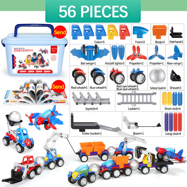 19-56pcs Magnet Toy Sticks & Balls Magnetic Building Blocks Car Kits Construction Toys Designer Educational Toy For Children - Best idea product