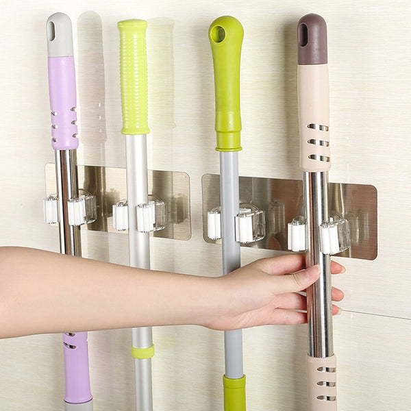 Wall Mounted Mop Organizer Holder Brush Broom Hanger Storage Rack Kitchen Tool Wall Housekeeper Accessory Hanging Pipe Hooks#H10 - Best idea product