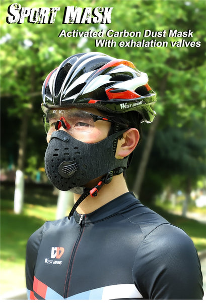 WEST BIKING N95 Antiviral Coronavirus Sport Face Mask With Filter Activated Carbon PM 2.5 Anti-Pollution Running Cycling Mask - Best idea product