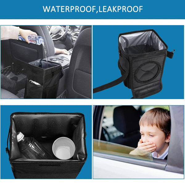 Waterproof Car Trash Can Bin Auto Car Accessories Organizer Garbage Dump For Trash Can Cars Storage Pockets Closeable Portable - Best idea product