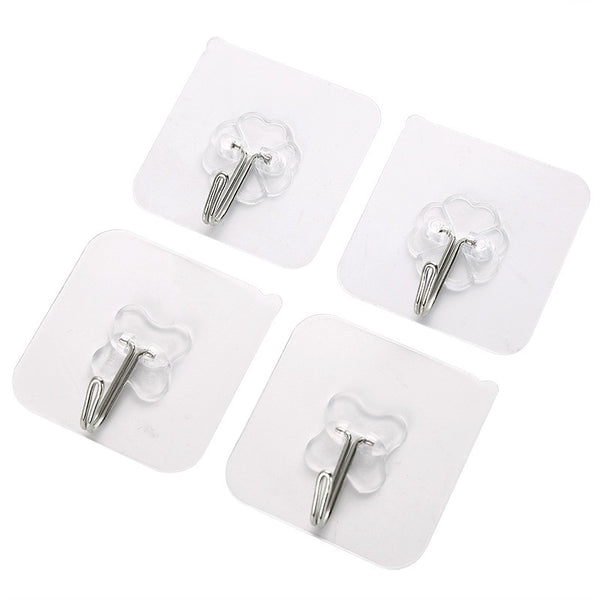 2 pcs  Strong Transparent Wall Hooks Kitchen Holder Bathroom Accessories Wall Storage Hanger Multi-function Hook - Best idea product