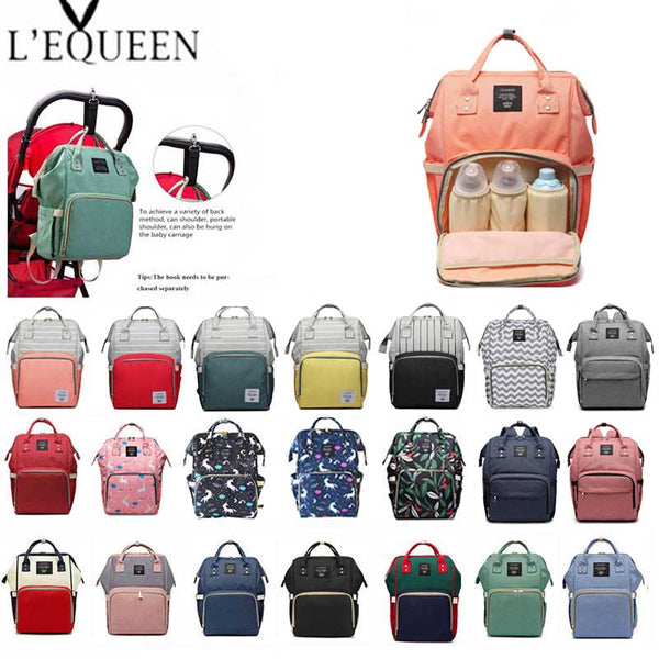 Lequeen moda múmia maternidade saco de fraldas marca grande capacidade saco do bebê mochila viagem designer saco de enfermagem para cuidados com o bebê - Best idea product