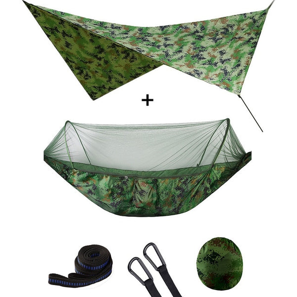 Outdoor Automatic Quick Open Mosquito Net Hammock Tent With Waterproof Canopy Awning Set Hammock Portable Pop-Up - Best idea product