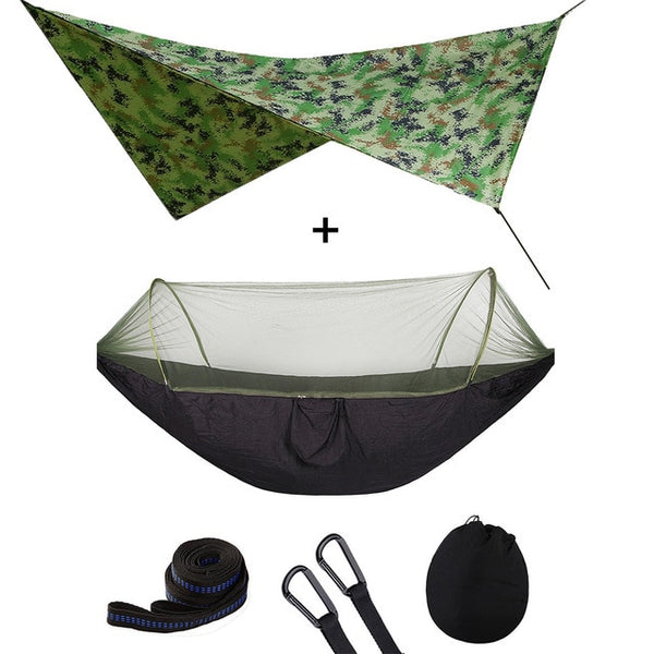 Outdoor Automatic Quick Open Mosquito Net Hammock Tent With Waterproof Canopy Awning Set Hammock Portable Pop-Up - Best idea product