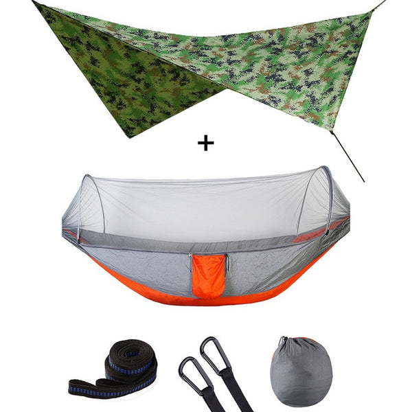 Outdoor Automatic Quick Open Mosquito Net Hammock Tent With Waterproof Canopy Awning Set Hammock Portable Pop-Up - Best idea product