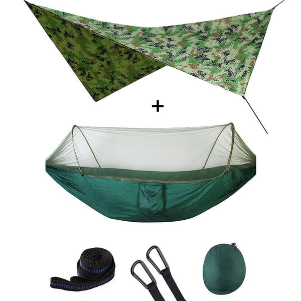 Outdoor Automatic Quick Open Mosquito Net Hammock Tent With Waterproof Canopy Awning Set Hammock Portable Pop-Up - Best idea product