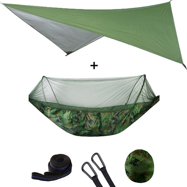 Outdoor Automatic Quick Open Mosquito Net Hammock Tent With Waterproof Canopy Awning Set Hammock Portable Pop-Up - Best idea product