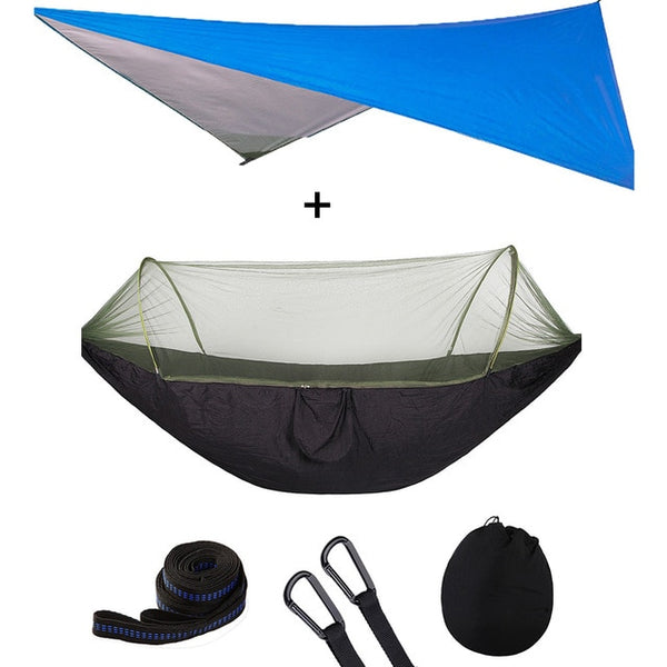 Outdoor Automatic Quick Open Mosquito Net Hammock Tent With Waterproof Canopy Awning Set Hammock Portable Pop-Up - Best idea product