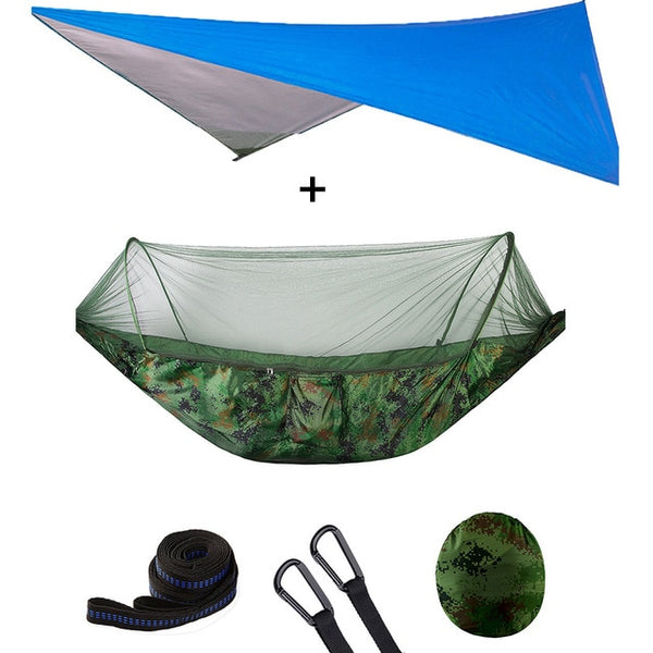 Outdoor Automatic Quick Open Mosquito Net Hammock Tent With Waterproof Canopy Awning Set Hammock Portable Pop-Up - Best idea product