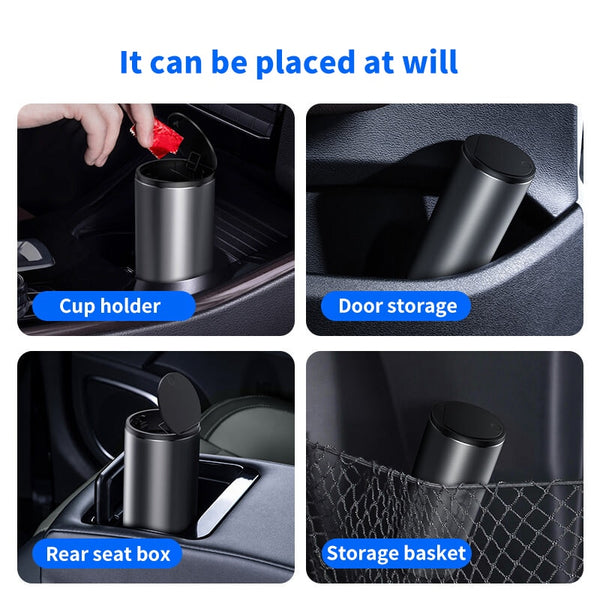 Baseus Alloy Car Trash Can Auto Organizer Storage Bag Car Garbage Bin Ashtray Dust Case Holder Auto Accessories - Best idea product