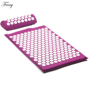 Acupressure Massager Mat Set Back Body Foot Cushion Massage Pad Relieve Stress Pain Shakti Acupuntura Yoga Spike Mat with Pillow - Best idea product