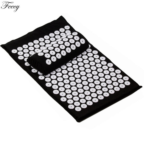 Acupressure Massager Mat Set Back Body Foot Cushion Massage Pad Relieve Stress Pain Shakti Acupuntura Yoga Spike Mat with Pillow - Best idea product