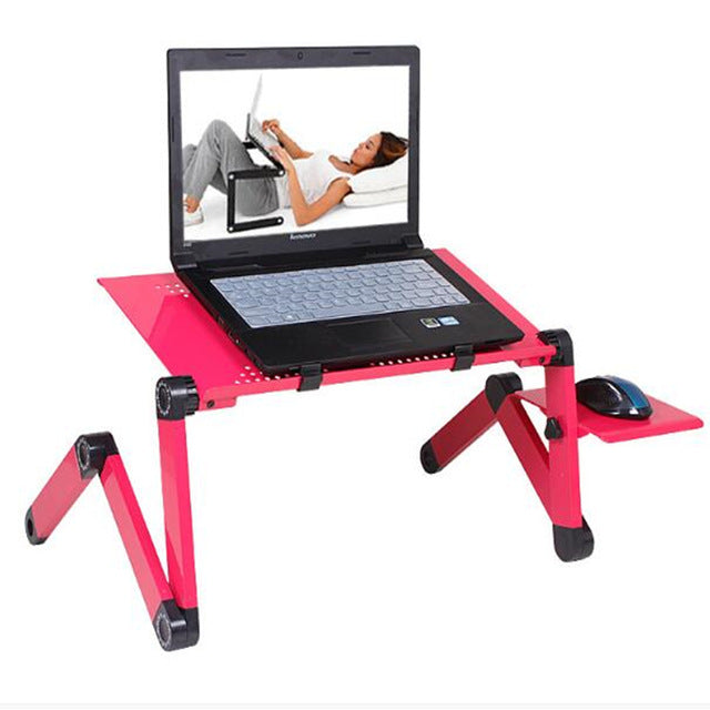 Adjustable Aluminum Laptop Desk Ergonomic Portable TV Bed Lapdesk Tray PC Table Stand Notebook Table Desk Stand With Mouse Pad - Best idea product