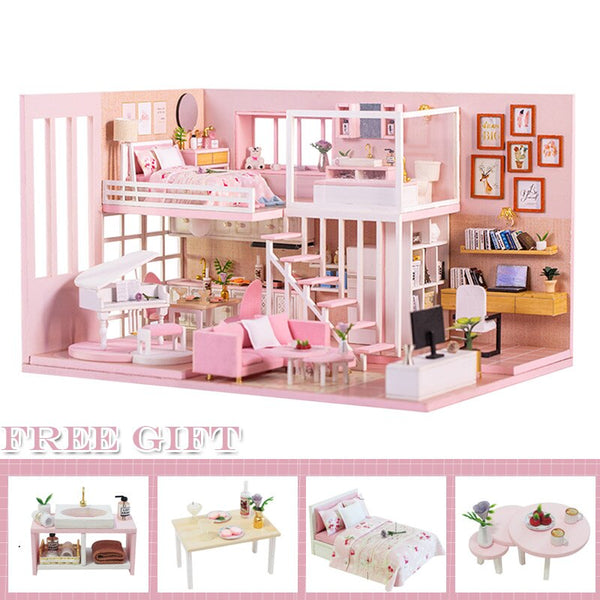 Cutebee DIY DollHouse Wooden Doll Houses Miniature Dollhouse Furniture Kit Toys for children New Year Christmas Gift  Casa M025 - Best idea product