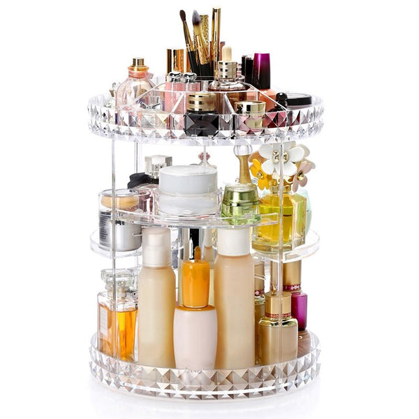 Hot Sale 360 Degree Rotation Transparent Acrylic Cosmetics Storage Box Fashion Spin Multifunction Detachable Makeup Beauty Org - Best idea product