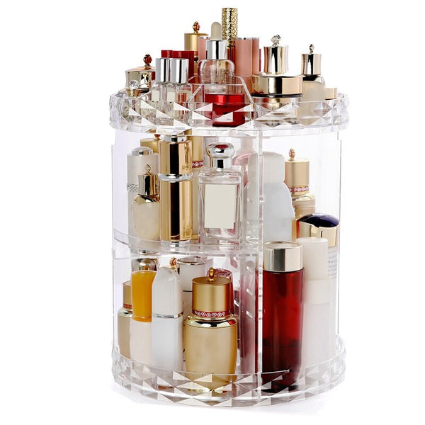 Hot Sale 360 Degree Rotation Transparent Acrylic Cosmetics Storage Box Fashion Spin Multifunction Detachable Makeup Beauty Org - Best idea product