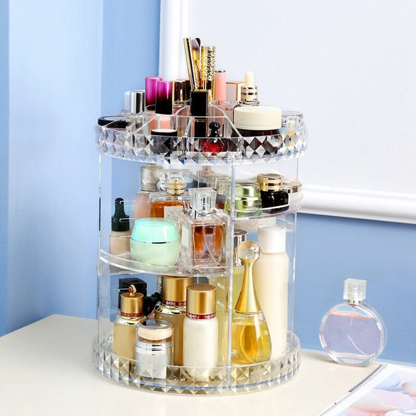 Hot Sale 360 Degree Rotation Transparent Acrylic Cosmetics Storage Box Fashion Spin Multifunction Detachable Makeup Beauty Org - Best idea product