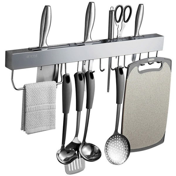 Stainless Steel Kitchen Racks for Pantry All Knives Shelf with Hook Slice Soup Ladle Chopping Block Holder Kitchen Accessories - Best idea product