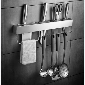 Stainless Steel Kitchen Racks for Pantry All Knives Shelf with Hook Slice Soup Ladle Chopping Block Holder Kitchen Accessories - Best idea product