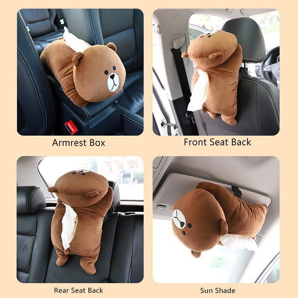 New High Quality Universal Car Armrest Box Tissue Box Creative Cartoon Cute Tissue Box Car Interior Products Car Accessories - Best idea product