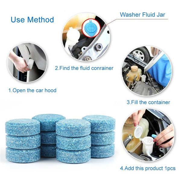 10 pieces Car front and rear windshield wiper solid concentrated cleaning sheet car accessories H4 H7 H10 - Best idea product