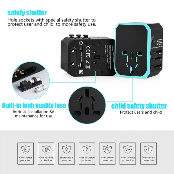 5USB travel adapter Universal Power Adapter Charger worldwide adaptor wall Electric Plugs Sockets Converter for mobile phones - Best idea product