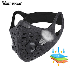 WEST BIKING N95 Antiviral Coronavirus Sport Face Mask With Filter Activated Carbon PM 2.5 Anti-Pollution Running Cycling Mask - Best idea product