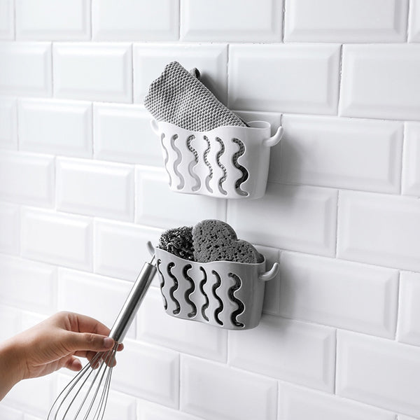 Home Practical Kitchen Storage Basket Without Punching Sucker Hanging Basket Faucet Holder Storage For Kitchen Accessories - Best idea product